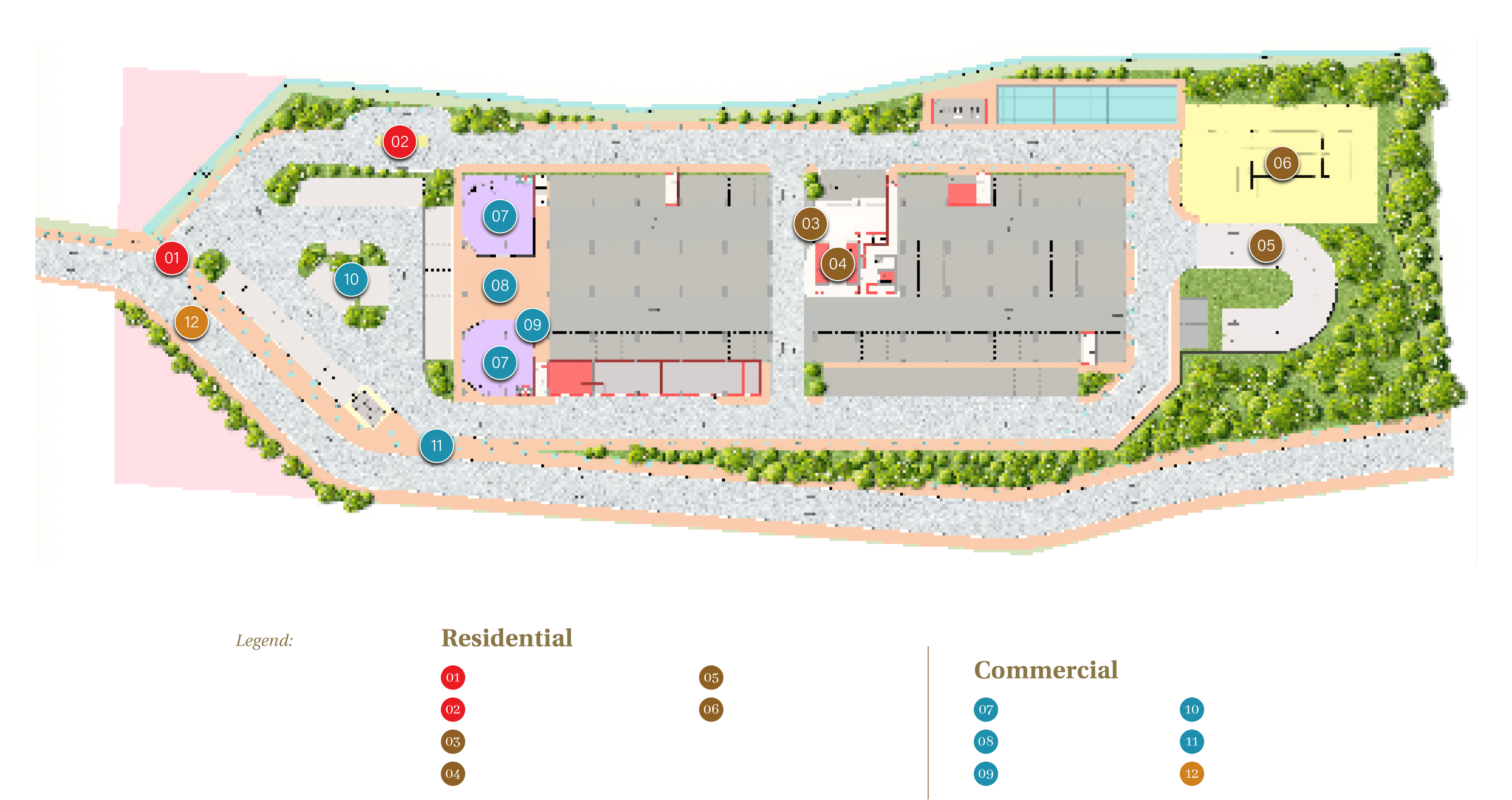 Aria @ Banyan Valley site masterplan and ground floor legend