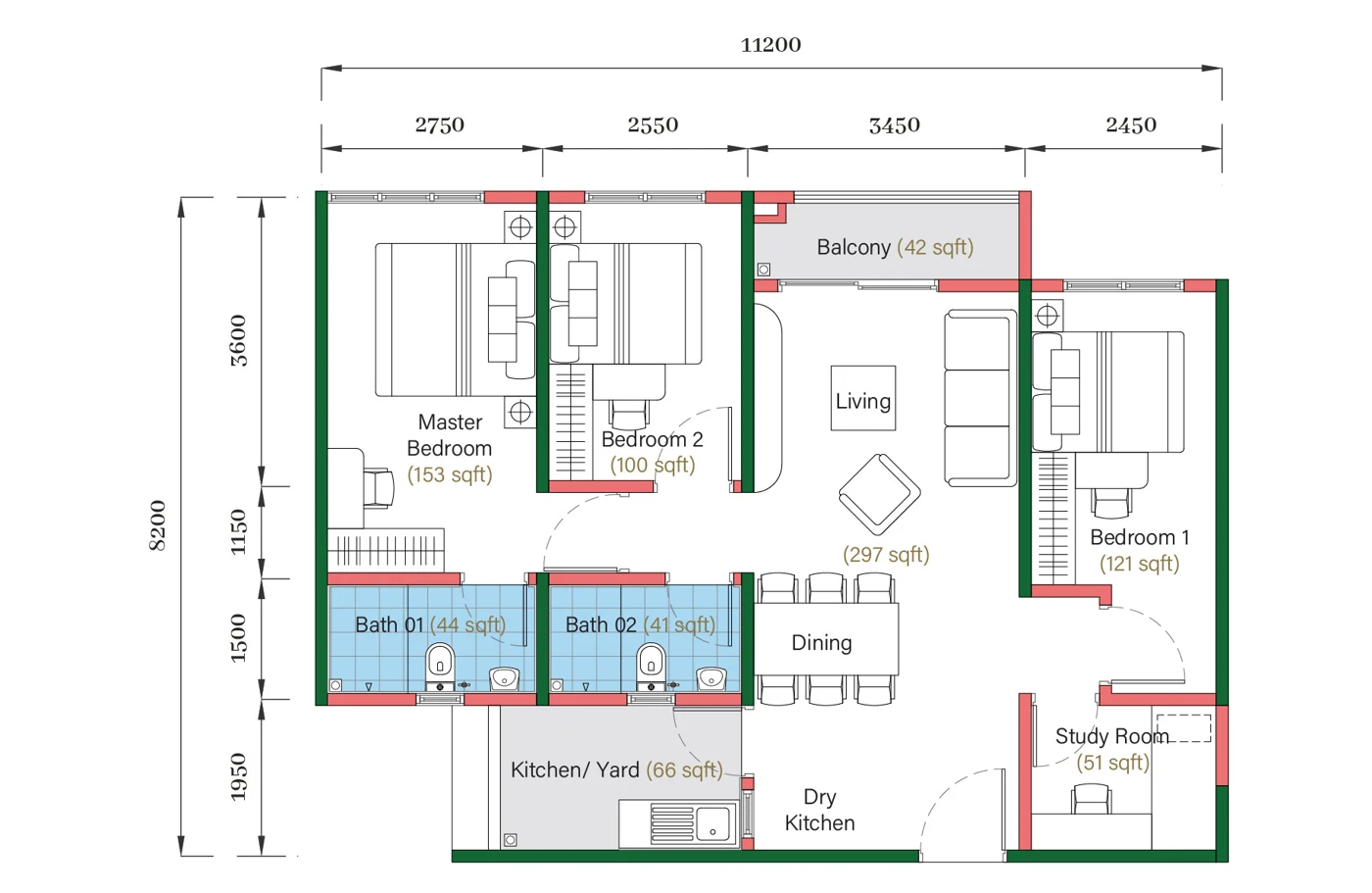 Aria Type A floor plan