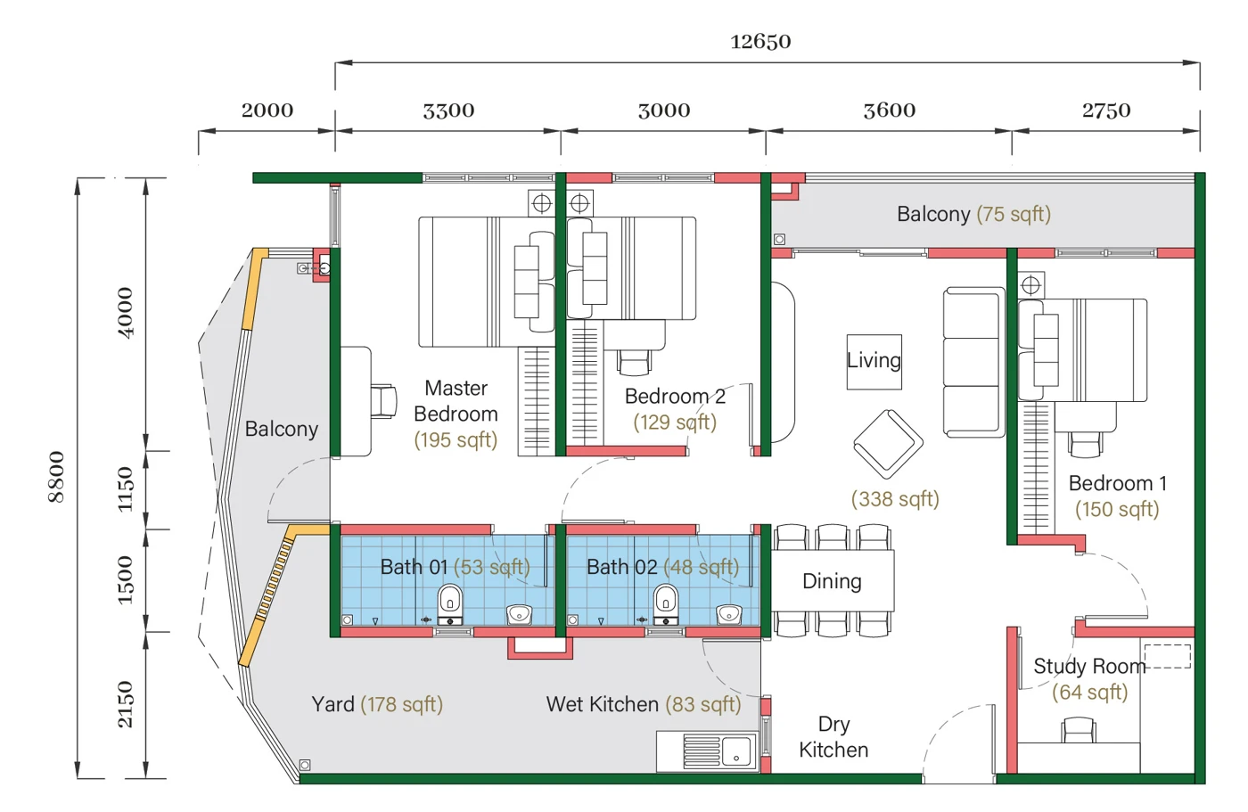 Aria Type B floor plan