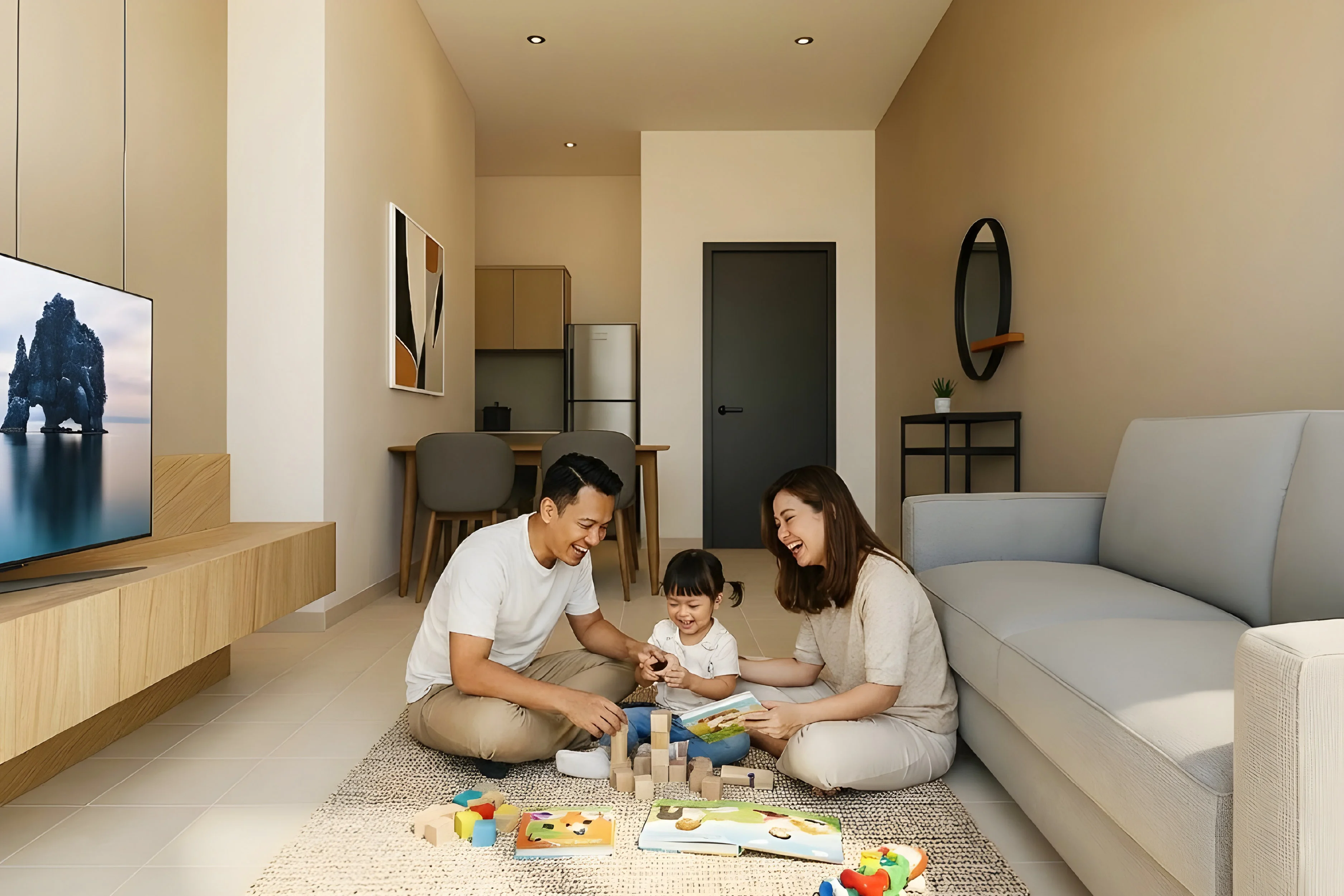 Family living and dining space at Serai Perdana