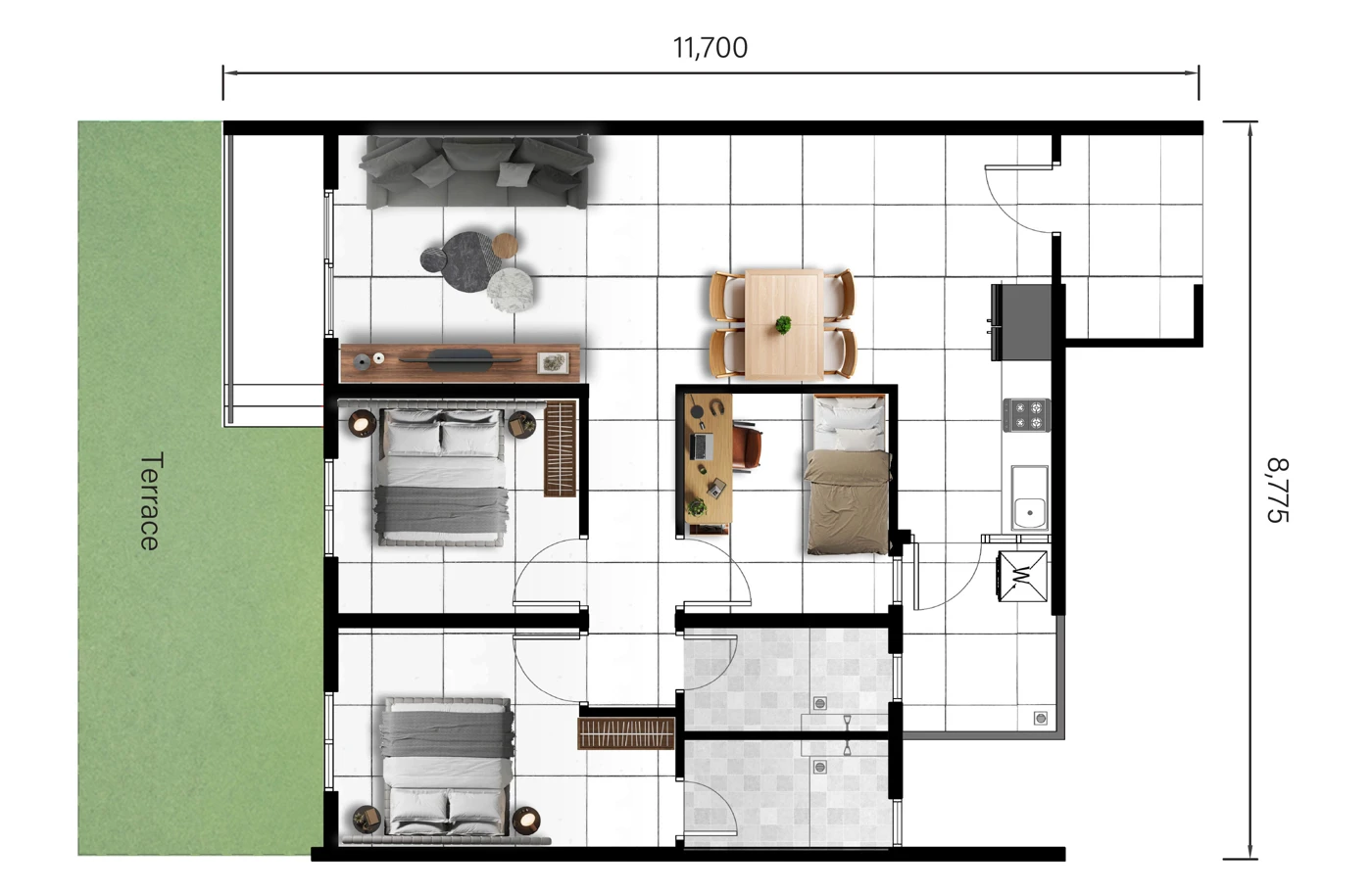 Serai Perdana Type A1 floor plan