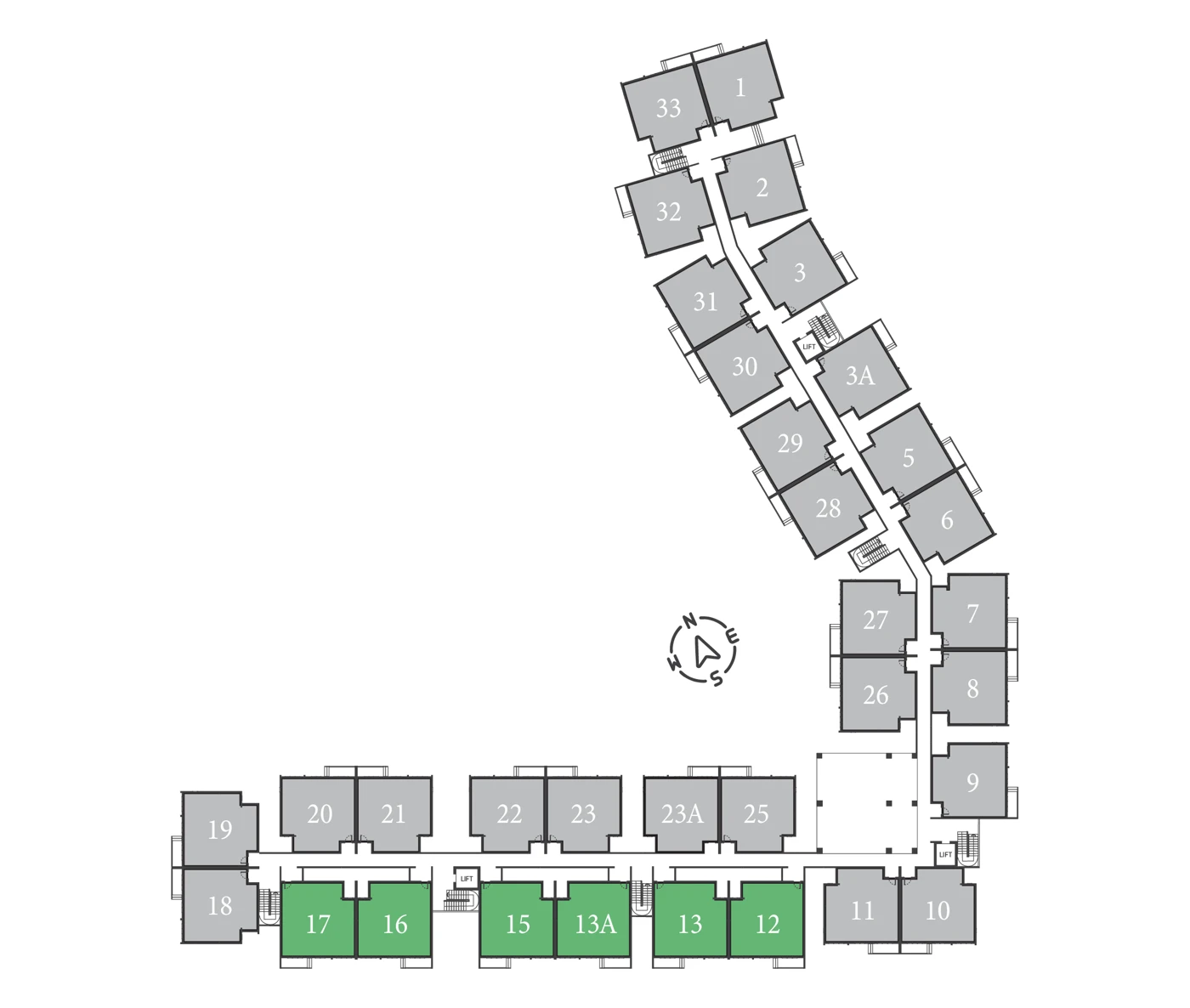 Serai Perdana Type A1 unit position