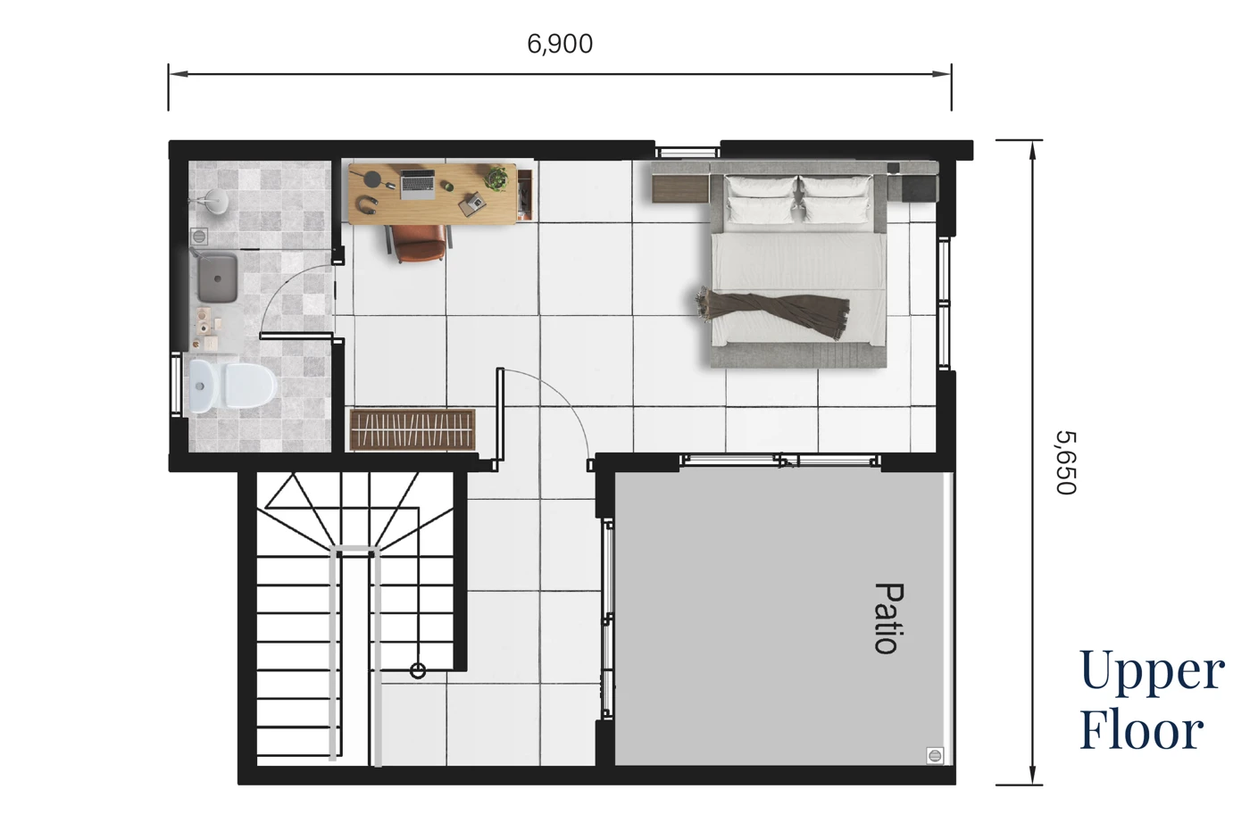 Serai Perdana Type C upper floor plan