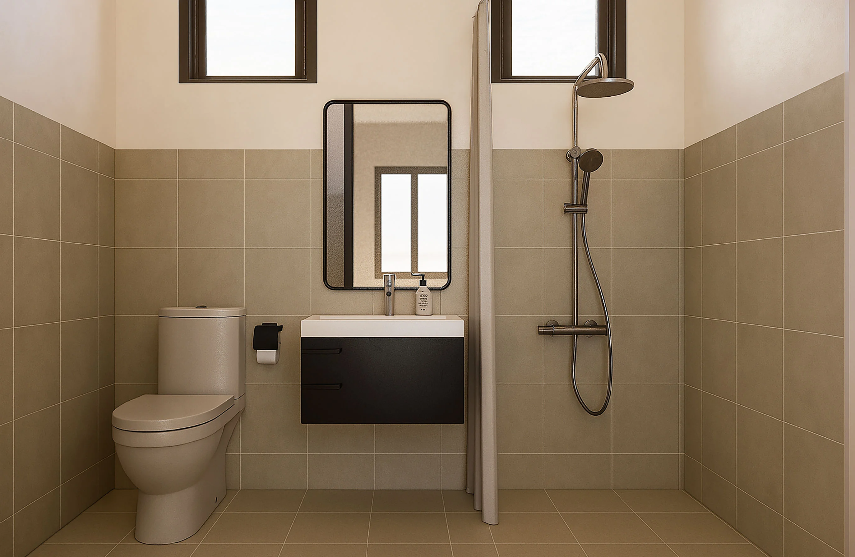 Serai Perdana Type C bathroom render