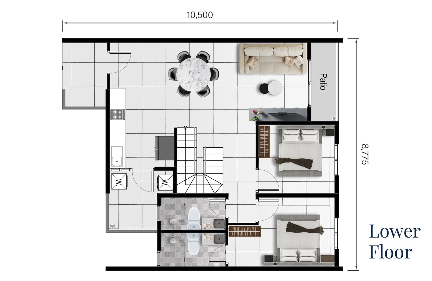 Serai Perdana Type C1 lower floor plan