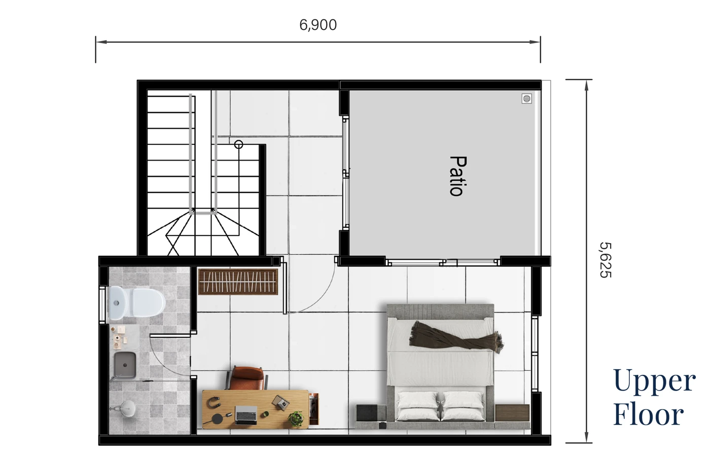 Serai Perdana Type C1 upper floor plan